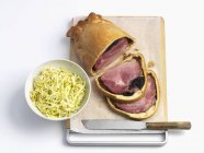Rolled ham in pastry — Stock Photo