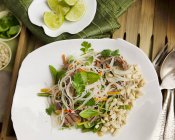 Salada de macarrão com carne bovina — Fotografia de Stock
