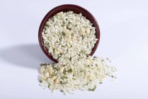 Rice in ceramic bowl — Stock Photo