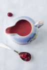 Closeup view of cranberry Vinaigrette in a pitcher — Stock Photo