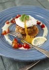 Crab Cakes with Egg — Stock Photo