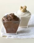 Chocolate and hazelnut ice creams — Stock Photo