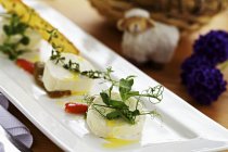 Soft cheese with herbs — Stock Photo