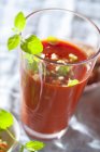 Іспанська холодний томатний суп приготування гаспачо — стокове фото