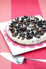 Blueberry cheesecake with muesli base — Stock Photo