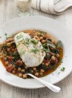 White fish with chickpeas — Stock Photo