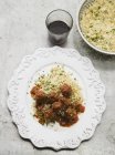 Spiced meatballs with couscous — Stock Photo