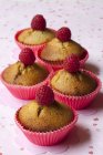 Pile of Raspberry muffins — Stock Photo