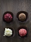 Four different truffles — Stock Photo