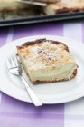 Tray-baked cheesecake — Stock Photo