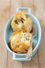 Filo pastry with moussaka — Stock Photo
