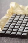 Bar of plain dark chocolate — Stock Photo