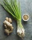 Fresh Ginger and Seeds — Stock Photo