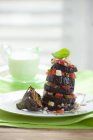 Tower of grilled aubergine — Stock Photo