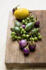 Fresh mini aubergines — Stock Photo