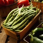 Basket of Fresh Green Beans — Stock Photo