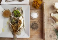 John Dory fish with fennel and parsley — Stock Photo