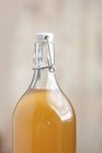 Homemade elderflower cordial in a stoppered bottle — Stock Photo