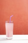 Rhubarb juice in glass — Stock Photo