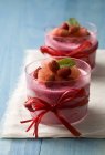 Strawberry mousse with wild strawberries — Stock Photo