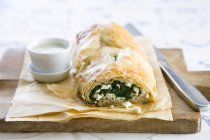 Filo pastry with spinach — Stock Photo