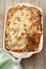Tagliatelle pasta and meat bake — Stock Photo