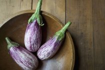 Fresh Striped aubergines — Stock Photo