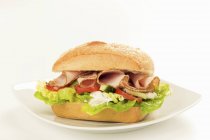 Sandwich filled with lettuce — Stock Photo