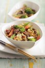 Mie noodles with vegetables — Stock Photo