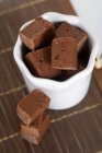 Chocolate cake cubes — Stock Photo