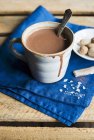 Spiced hot chocolate with flakes of salt — Stock Photo