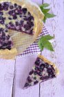 Blueberry cake on napkin — Stock Photo