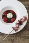 Sour cherry soup — Stock Photo