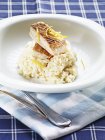 Risotto with zander and lemon — Stock Photo
