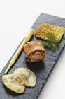 Fried salmon tartare — Stock Photo