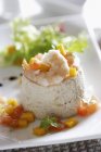 Tuna mousse with shrimps and prawns — Stock Photo