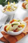 Pasta salad with Japanese persimmon — Stock Photo
