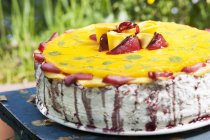 Colourful cream layer cake — Stock Photo