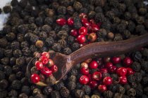 Red and black peppercorns — Stock Photo