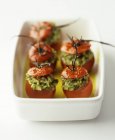 Stuffed tomatoes with herb rice — Stock Photo