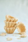 Closeup view of stacked puff pastry tartlet cases — Stock Photo
