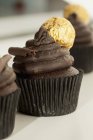 Chocolate ganache cupcakes — Stock Photo