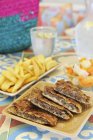Hawawshi Sandwich mit Fladenbrot — Stockfoto