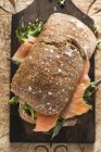 Smoked salmon and sandwich — Stock Photo