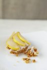 Slice of pear tart — Stock Photo
