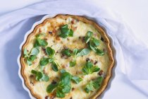 Cheese quiche with lettuce — Stock Photo