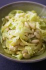 White cabbage salad with cannellini beans — Stock Photo