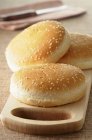 Trois petits pains au hamburger — Photo de stock