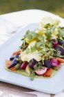 Salade mixte avec légumes et herbes — Photo de stock