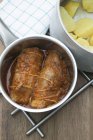 Rolled venison with potatoes — Stock Photo